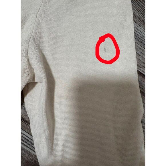 New York & Co Cardigan M Cream Silk Blend Button Front Business Casual - Picture 5 of 7